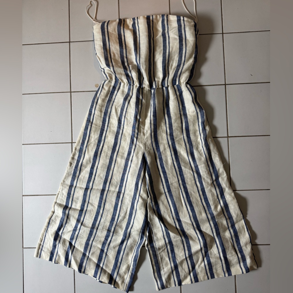 Alice + Olivia Navy and White Striped Sz 10 Jumpsuit